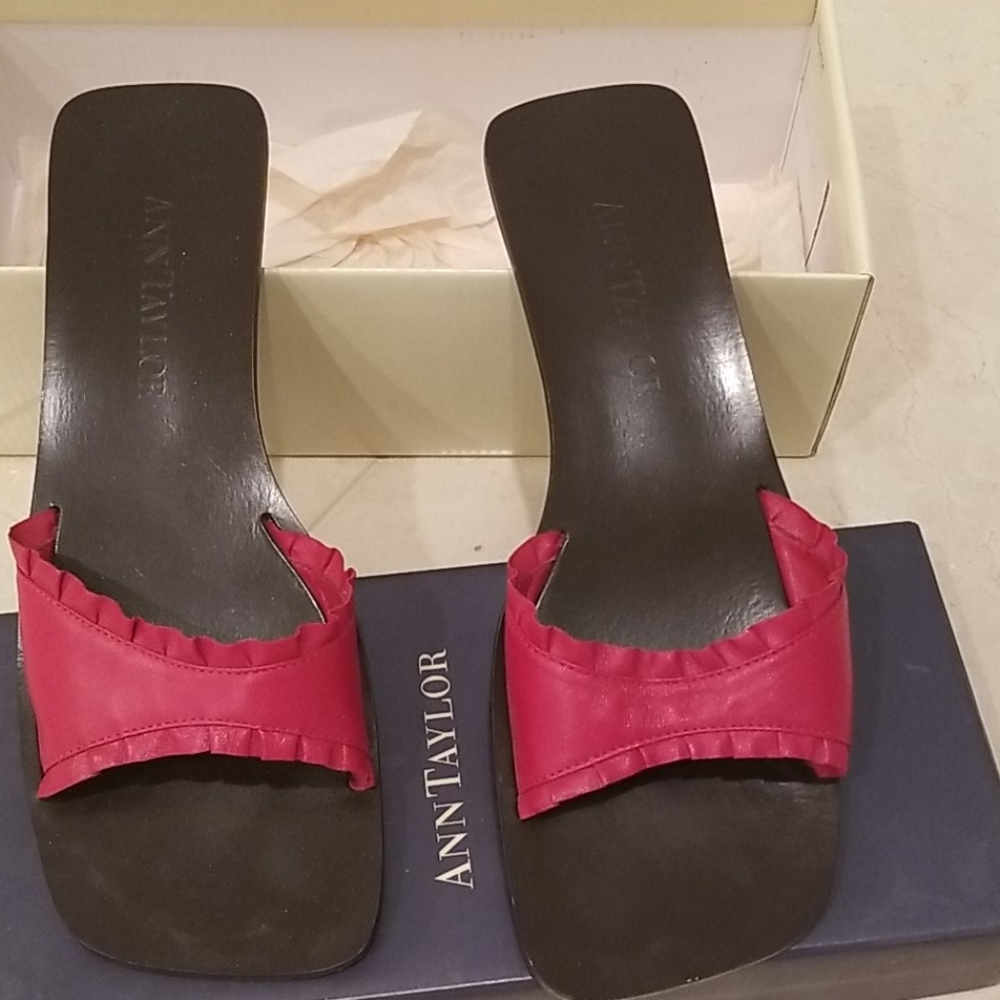 Ann taylor Red leather sandals